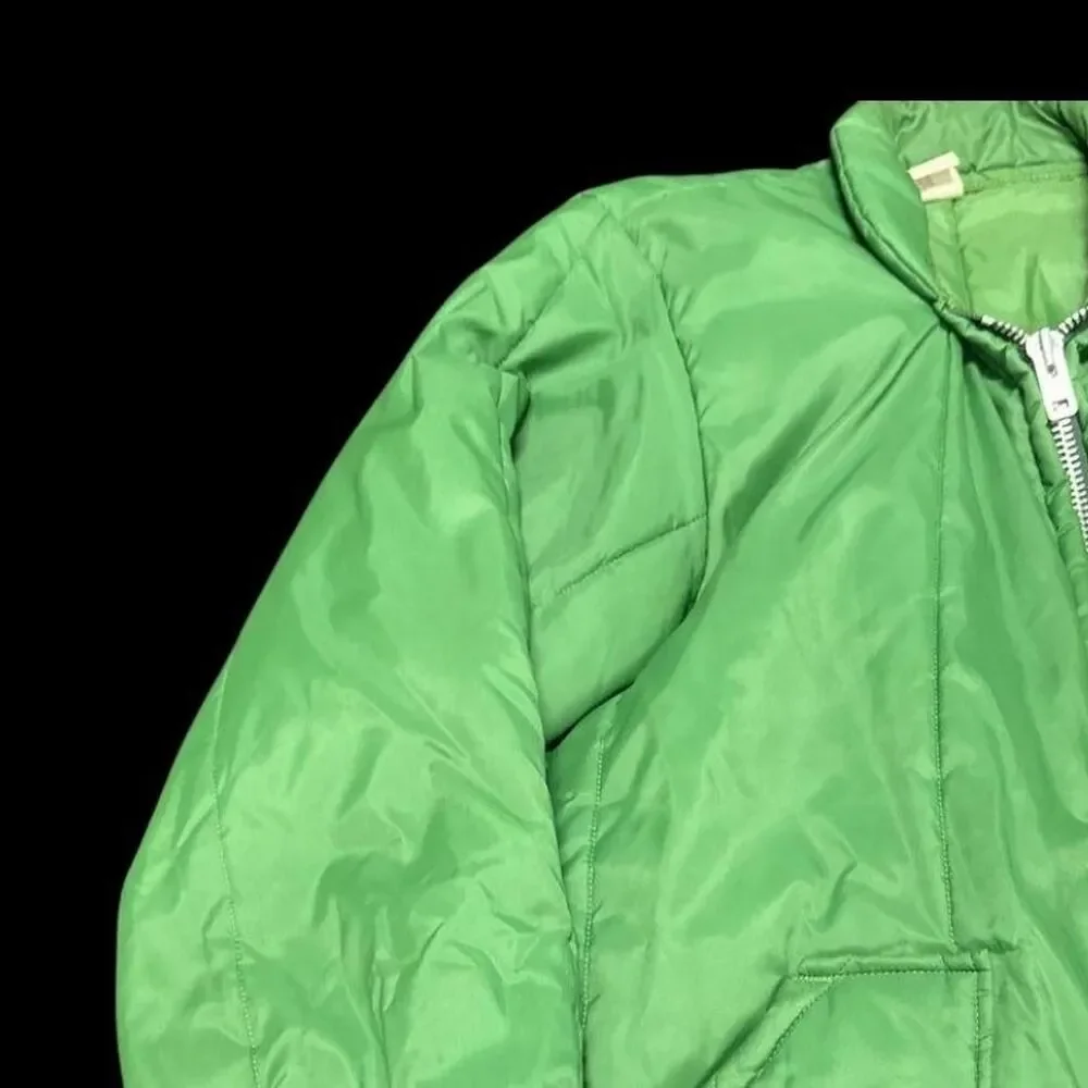 Vintage 70s John Deere Quilted Puffer Green Jacket USA Swingster LG RARE GREAT